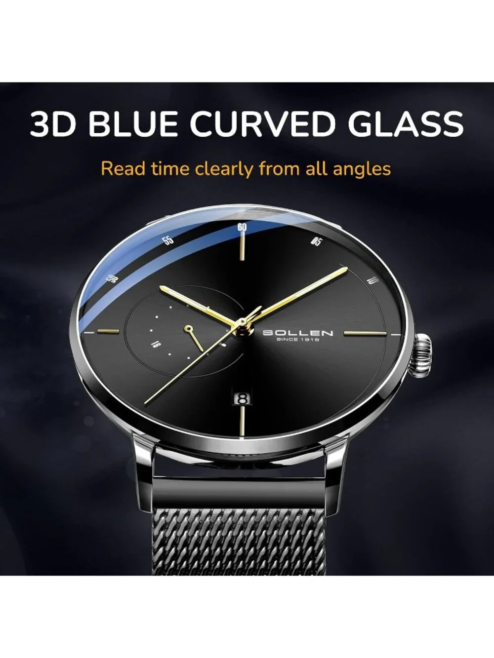 Men's Black Luxury Minimalist Original Mechanical Movement Automatic Wrist Watch